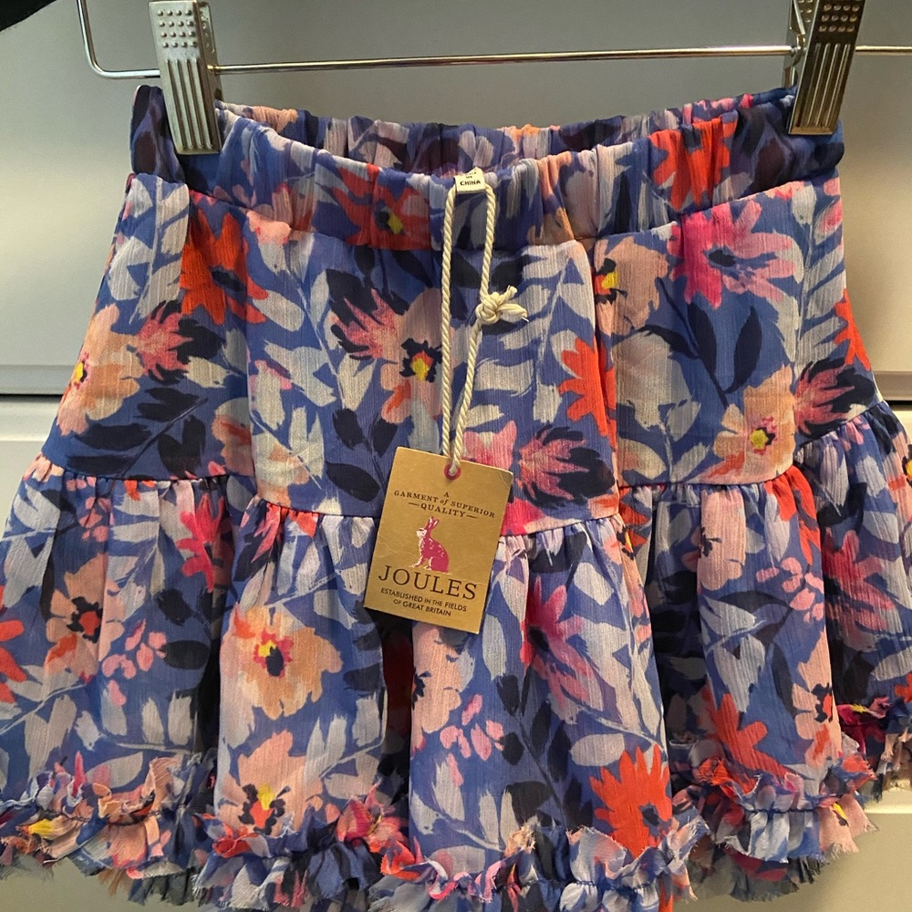 NWT Joules multi-color flower tutu skirt size 6